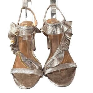 Report jitlada ruffles sandal Chucky block, heels, size 8 1/2 m